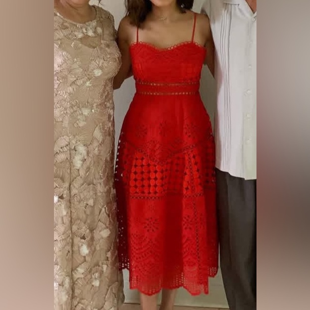 ASOS red midi dress